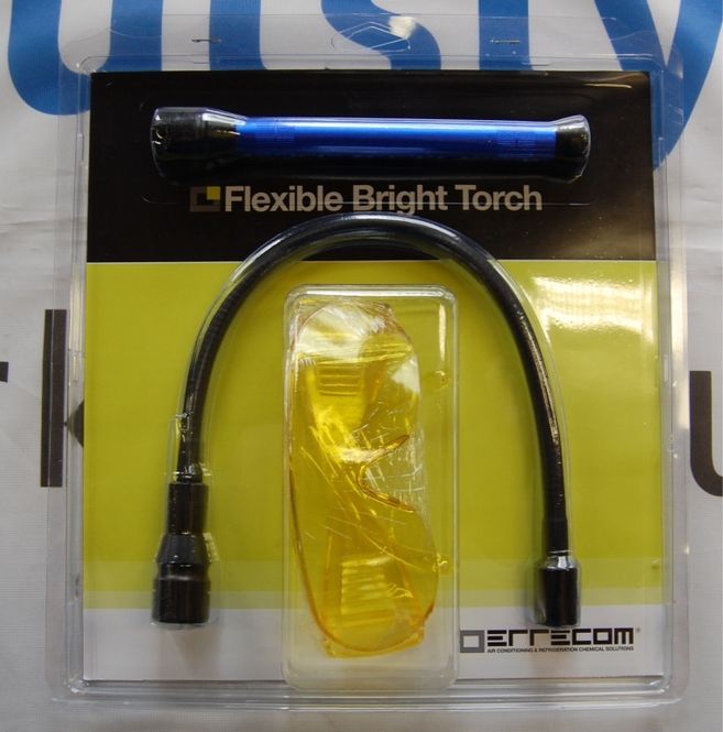 Hovedbilde Fleksibel UV-lampe m/hvit lys og briller for sporstoff