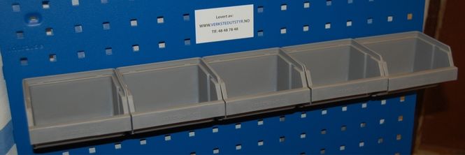 Hovedbilde Plastbokser 5 stk med holder 555mm 74195