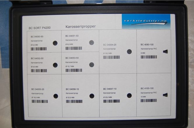 Hovedbilde SORTIMENT MED KAROSSERIPROPPER 470stk P4200