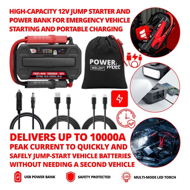 Hovedbilde Startbooster. Power-Mate 12V 10000A 7221-WW