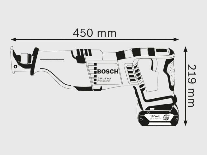 Hovedbilde Bosch bajonettsag GSA 18V-LI Solo L-Boxx