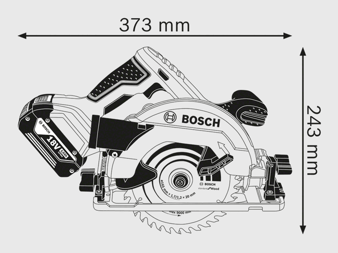 Hovedbilde Bosch Sirkelsag GKS 18V-57G Solo i koffert