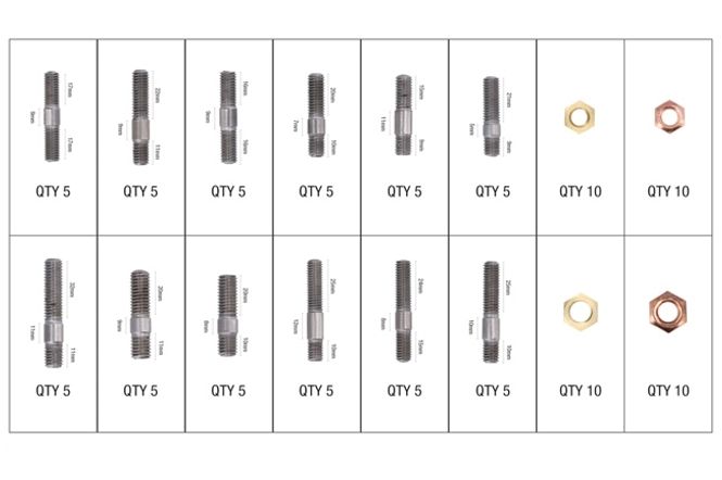 Hovedbilde Manifold bolter og muttere sett M8 og M10 100 deler 37657