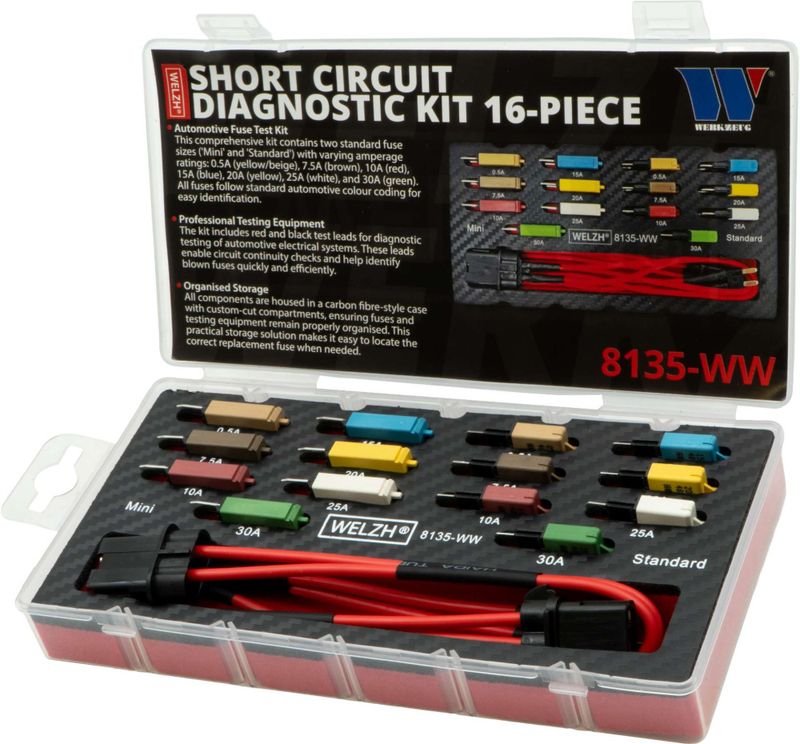 Kortslutningsdiagnosesett 16-delers 8135-WW