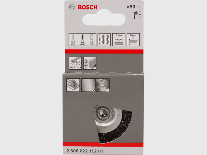 Hovedbilde Bosch Konusbørste Bølget 50x0,3x8mm Stål 6mm